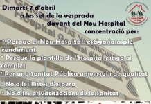 La Coordinadora de Pensionistes convoca una concentració al Nou Hospital d’Ontinyent contra les llistes d’espera