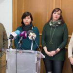 Portaveus de l’Oposició ajuntament d’Ontinyent 2016. D’esquerra a dreta, Paula García, Juan Revert, Mercedes Pastor i Sílvia Ureña.